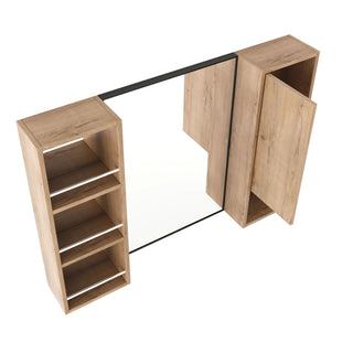 39.4" Wall Mounted Bathroom Cabinet With Storage And - Imitative Oak