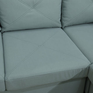 Modular L - Shaped Sectional Sofa 6 Seater 4 Piece, Couch With Chaise - Green