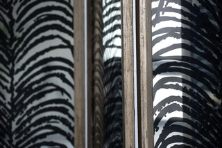 Room Divider, Herero 4 Panel Decorative Screen - Black