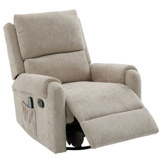 Manual Recliner Massage Chair With Swivel Rocker, 8 Massage Modes, Side Storage Pocket