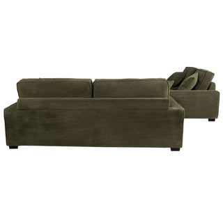 Sofa & Loveseat 2 Piece Set With Accent Pillows - Forest Green