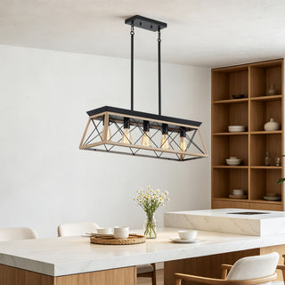 Chandelier Pendant Light For Dining Room Kitchen, 5 Light Fixture With Adjustable Height