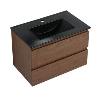 Wall Mounted Bathroom Vanity With Sink, 2 Soft Close Drawers