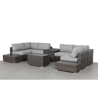 Wicker Sectional Seating Group With Cushions