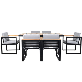 7 Pieces Outdoor Dining Set Patio Dining Table And Chair Set With And Removable Cushions For Patio