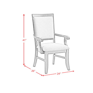 Phillipe - Dining Arm Chair With Fabric (Set of 2) - Cherry And Gray