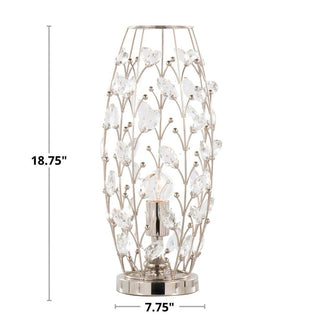 Crystal - Buds Contemporary Uplight Lamp - Polished Nickel / Clear Crystal
