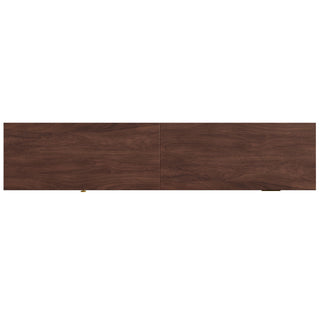 TV Stand With Sliding Doors And 2 Drawers For Living Room - Dark Brown