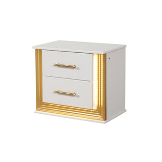 Obsession - 2 Drawer LED Nightstand - White