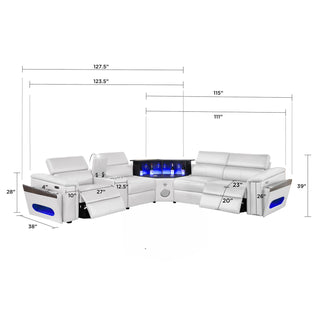 Nova - Sectional With Bluetooth Speaker, LED And Lifting Wine Cabinet