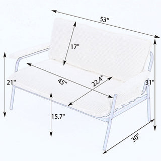 Modern Metal Frame Sofa With Sponge Filling For Compact Spaces And Versatile Use