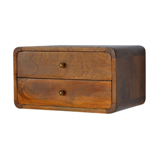 Curved Wall Mounted Bedside Nightstand