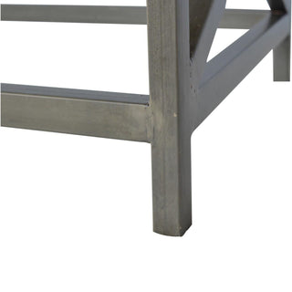 Cross Metal Coffee Table - Pewter
