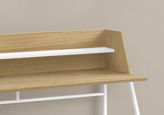 Computer Desk For Home Office, Laptop, Storage Shelves, Marble Look Contemporary & Modern