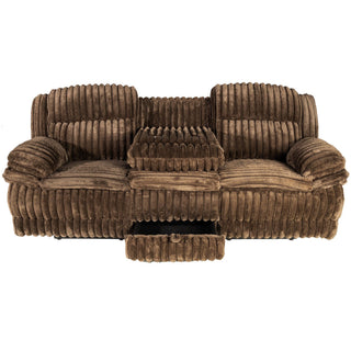 Motion Recliner Sofa With Fold-Down Table, Manual Recline, Charging Station & Cup Holders