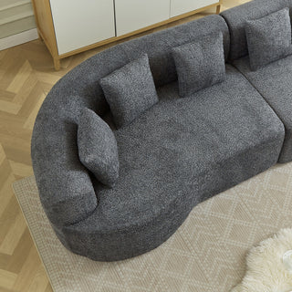 Curved Sectional Sofa With 6 Pillows