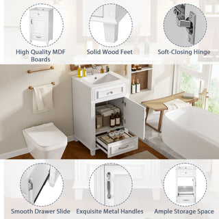 Bathroom Vanity With Sink, Drawer & Soft Closing Door