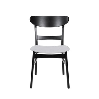 5 Piece Dining Set With 1 Table And 4 Upholstered Chairs - Black / Light Gray