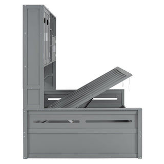 Daybed With All-In-One Cabinet And Shelf