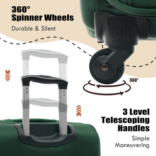Softside Luggage Expandable 3 Piece Set Upright Spinner Lightweight Suitcase