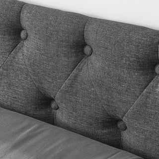 Upholstered Tufted Daybed With 2 Drawers, Waved Arms