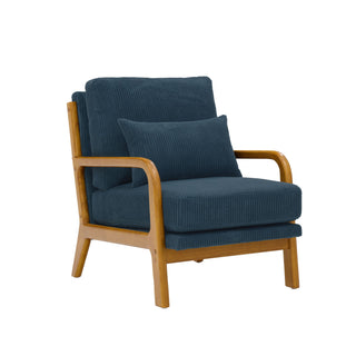 Upholstered Armchair With Back Support Pillow