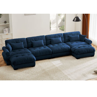 Super Comfort Oversized Modular Sectional Sofa With Movable Ottoman