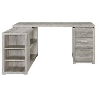 Tona - L-Shape Computer Desk With 3 Drawers And 5 Shelves
