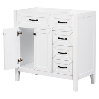 Modern Bathroom Vanity Base Only, 2 Doors And 3 Drawers