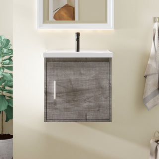 Floating Bathroom Vanity Combo, Wall Mounted Cabinet With Sink & Soft Close Doors For Small Bathrooms