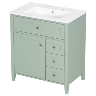 Bathroom Vanity With Sink, 3 Drawers And Adjustable Shelf