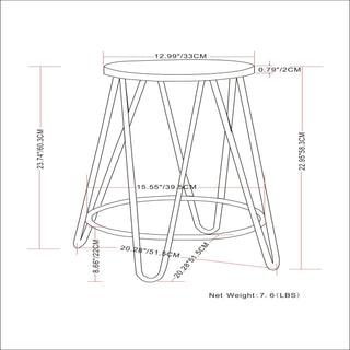 Simeon - Multifunctional Metal Stool With Wood Seat