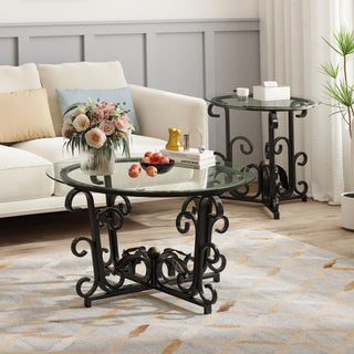 3 Piece Coffee Table Set, Scratch-Resistant - Black