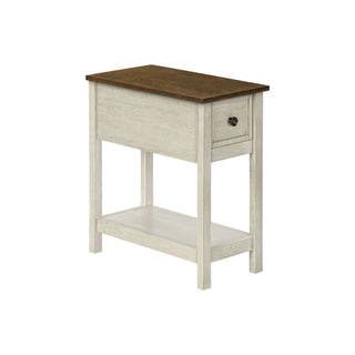Accent End Table, 2 Tier, Narrow, Lamp, Storage Drawer, Charming Design