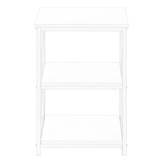 3 Tier Accent Table, Side Marble Look Contemporary & Modern