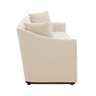 3 Seater Sofa With Wrap Around Armrests And Throw Pillows, For Living Room - Oatmeal