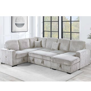 Modern Design Convertible Sectional Storage Bed With USB Port