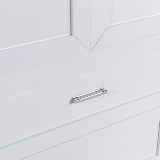 Tall Bathroom Storage Cabinet With 2 Doors And Drawers, Adjustable Shelf