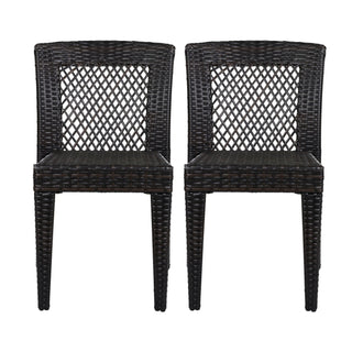 7 Piece Outdoor Dining Set With Table And 6 Chairs - Brown Multi