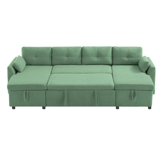 U-Shaped Sectional Sofa Bed With Storage And USB Ports