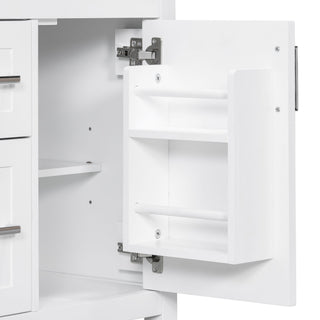 Modern Bathroom Vanity With Sink, Flip Drawer & 2 Drawers, Soft Close Hinges, Adjustable Shelf