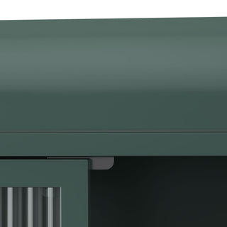 Arched Wall Mounted Cabinet, 3 Door Storage For Kitchen - Dark Green