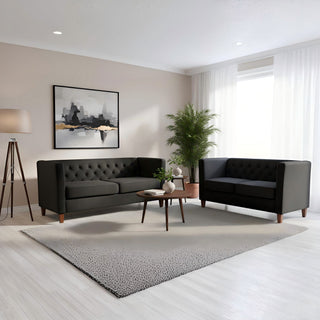 Button Tufted 3 Seater Sofa For Living Room