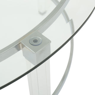 Tempered Glass Round Coffee Table With Four Legs - Clear