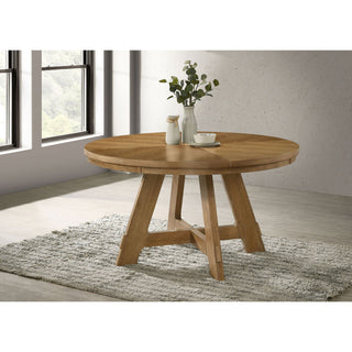 Kent - Round Dining Table - Brown Oak