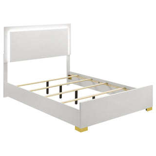 Full LED Panel Bed With Touch Activated Lighting - White