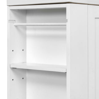 Modern Bathroom Vanity With Sink, Storage Cabinet, Drawer & Side Shelf