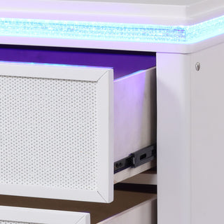 Opium - 2 Drawer Nightstand With LED Lights - White