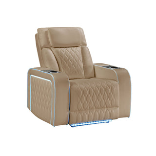 Electra - 3 Piece Power Reclining Sofa, Loveseat And Recliner Set With Power Headrests, Massage And LED Lighting