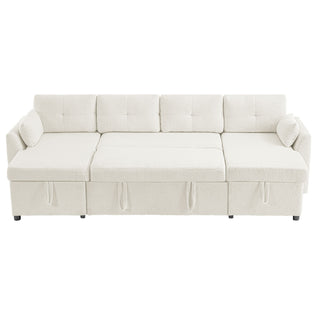 U-Shaped Sectional Sofa Bed With Storage And USB Ports